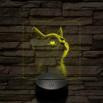Cuki kiscica 7 színű valósághű 3D led lámpa