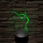 Cuki kiscica 7 színű valósághű 3D led lámpa