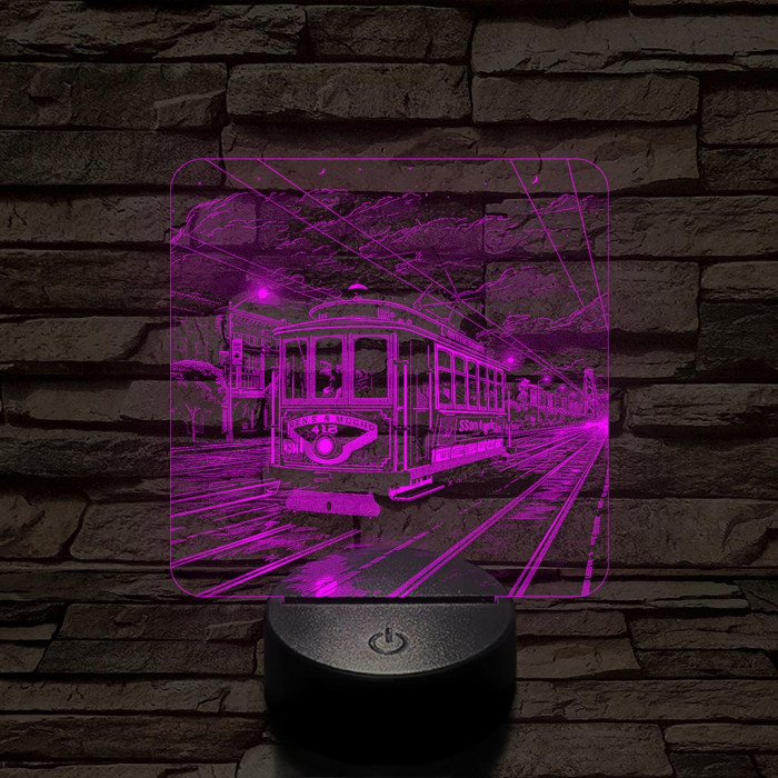 California-i villamos 7 színű, valósághűen gravírozott 3D led lámpa