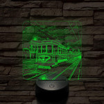 California-i villamos 7 színű, valósághűen gravírozott 3D led lámpa