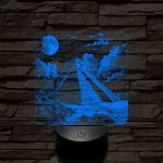 Maja ősi rom templom 7 színű, valósághűen gravírozott 3D led lámpa