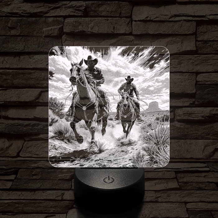 Cowboy-ok akcióban 7 színű valósághű 3D led lámpa