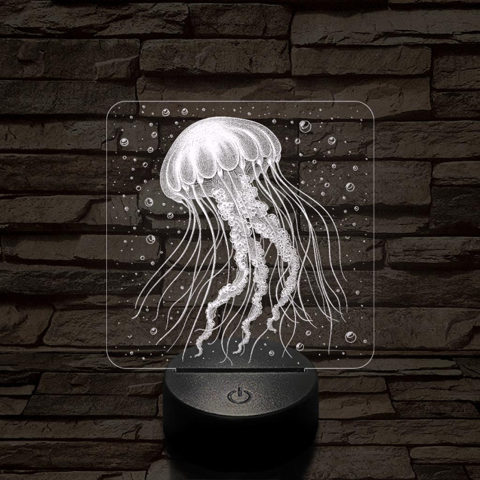 Tengeri medúza 7 színű valósághű 3D led lámpa