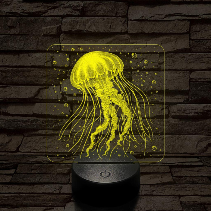 Tengeri medúza 7 színű valósághű 3D led lámpa