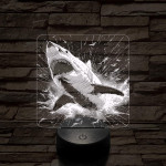 Támadó cápa 7 színű valósághű 3D led lámpa