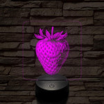 Zamatos eper 7 színű valósághű 3D led lámpa