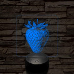 Zamatos eper 7 színű valósághű 3D led lámpa