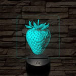 Zamatos eper 7 színű valósághű 3D led lámpa