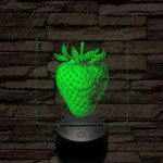 Zamatos eper 7 színű valósághű 3D led lámpa