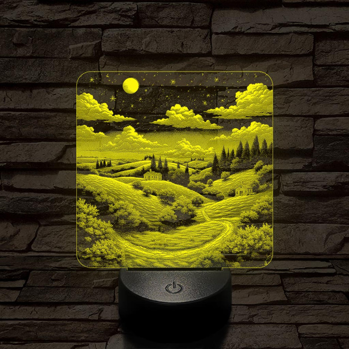 Vidéki táj 7 színű valósághű 3D led lámpa