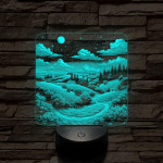 Vidéki táj 7 színű valósághű 3D led lámpa