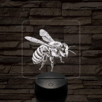 Méhecske 7 színű valósághű 3D led lámpa