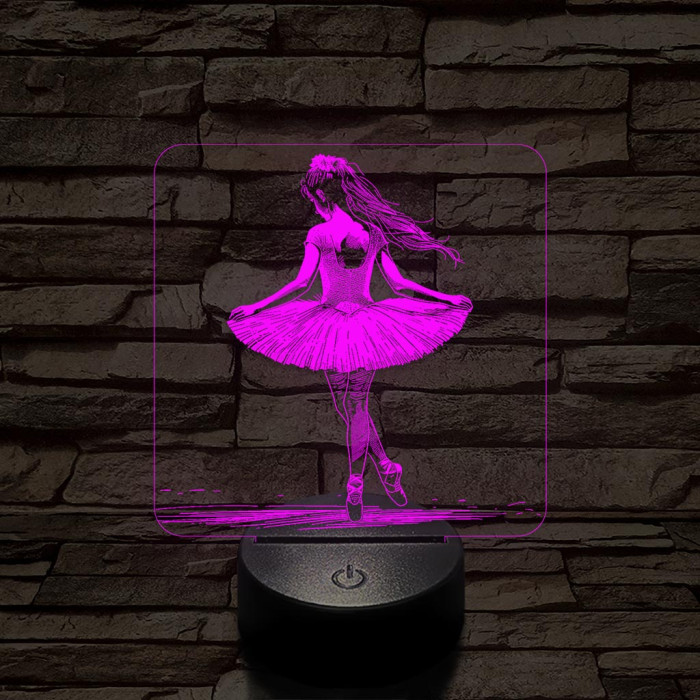 Balerína 7 színű valósághű 3D led lámpa