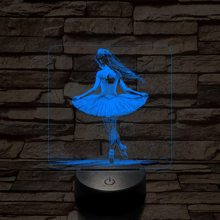 Balerína 7 színű valósághű 3D led lámpa