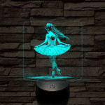 Balerína 7 színű valósághű 3D led lámpa