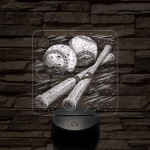 Baseball 7 színű valósághű 3D led lámpa