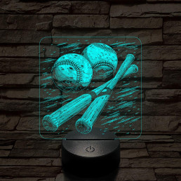 Baseball 7 színű valósághű 3D led lámpa