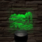 Erdei gőzmozdony 7 színű valósághű 3D led lámpa