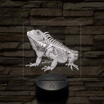 Iguána 7 színű valósághű 3D led lámpa