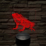 Iguána 7 színű valósághű 3D led lámpa