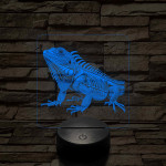 Iguána 7 színű valósághű 3D led lámpa