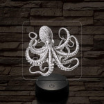 Mélytengeri polip 7 színű valósághű 3D led lámpa