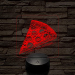 Street food pizza szelet 7 színű, valósághűen gravírozott 3D led lámpa