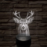 Szarvas méltóság 7 színű valósághű 3D led lámpa