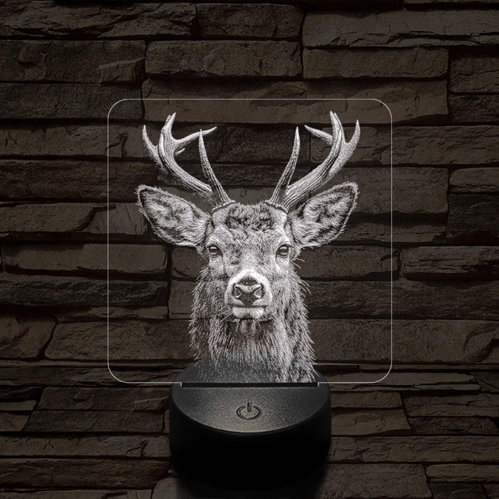 Szarvas méltóság 7 színű valósághű 3D led lámpa