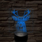 Szarvas méltóság 7 színű valósághű 3D led lámpa