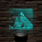 Gízai piramisok 7 színű, valósághűen gravírozott 3D led lámpa