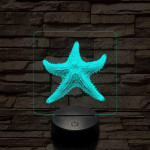 Tengericsillag 7 színű valósághű 3D led lámpa