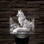 Gyönyörű róka 7 színű valósághű 3D led lámpa