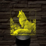 Gyönyörű róka 7 színű valósághű 3D led lámpa