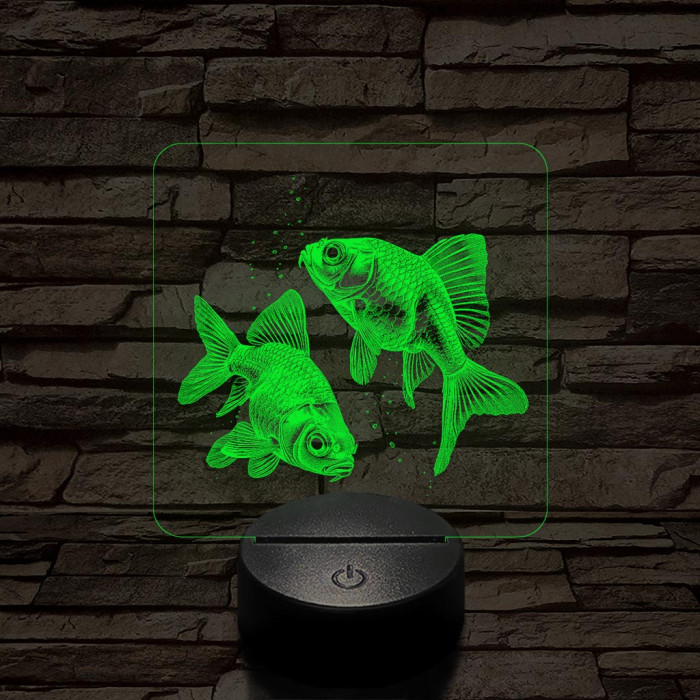 Aranyhalak 7 színű valósághű 3D led lámpa