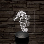 Csikóhal 7 színű valósághű 3D led lámpa