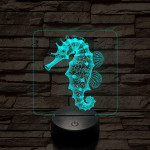 Csikóhal 7 színű valósághű 3D led lámpa