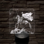 Délceg lovag 7 színű, valósághűen gravírozott 3D led lámpa