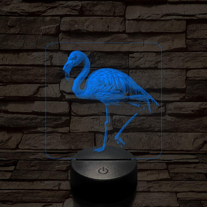 Flamingó madár 7 színű valósághű 3D led lámpa