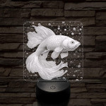 Vörös guppi hal 7 színű valósághű 3D led lámpa