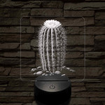 Kaktusz virágával 7 színű valósághű 3D led lámpa