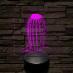 Kaktusz virágával 7 színű valósághű 3D led lámpa