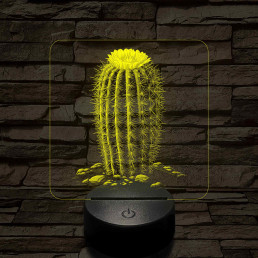 Kaktusz virágával 7 színű valósághű 3D led lámpa