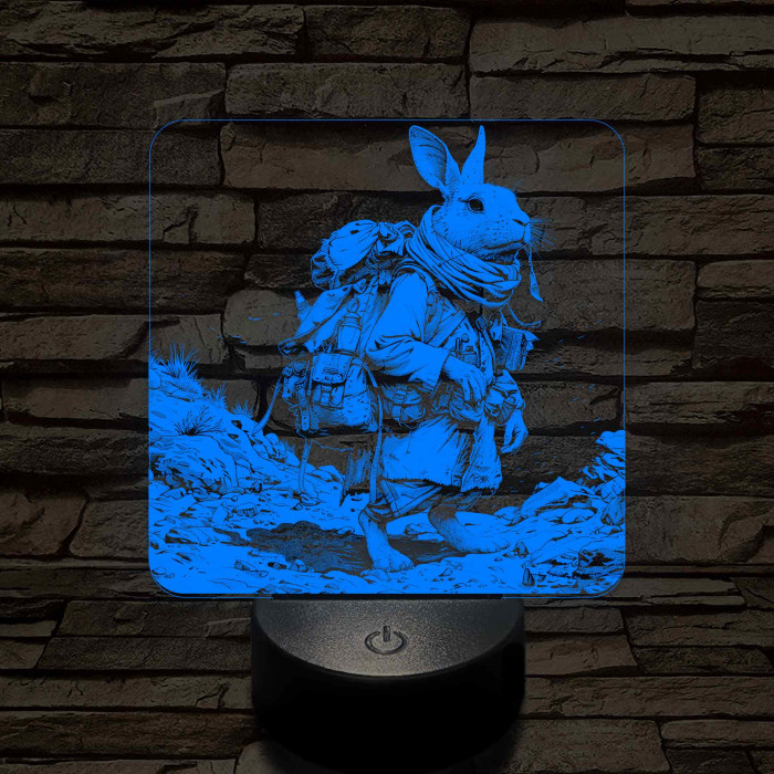 Nyuszi a kis felfedező 7 színű valósághű 3D led lámpa