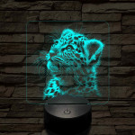 Kis leopárd 7 színű valósághű 3D led lámpa