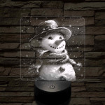 Cuki hóember 7 színű valósághű 3D led lámpa