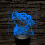 Golden Retriever portré 7 színű valósághű 3D led lámpa