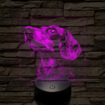 Rövid szőrű tacskó portré 7 színű valósághű 3D led lámpa