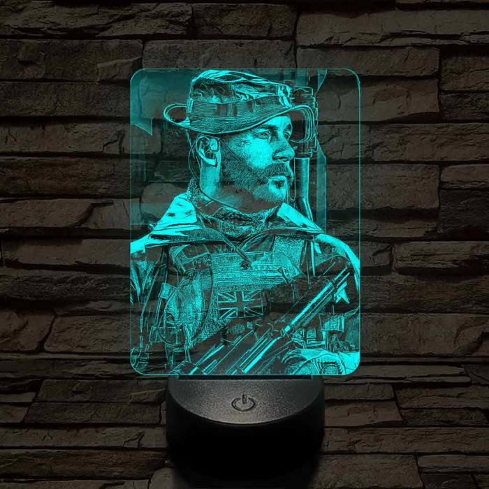 Call of Duty Price kapitány 7 színű valósághű 3D led lámpa
