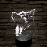 Német juhászkutya portré 7 színű valósághű 3D led lámpa